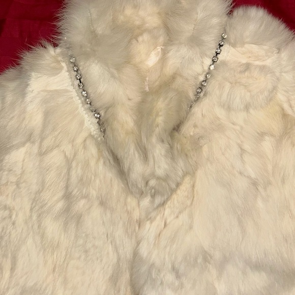 NWT…Vintage Guess Rabbit Fur evening jacket , white /size:M - Picture 9 of 11